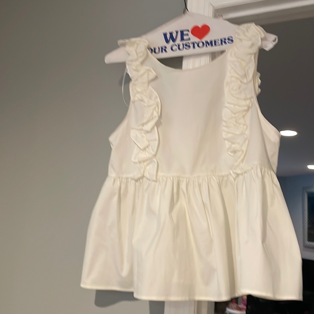 Zara# # white #large summer sleeveless tunic top